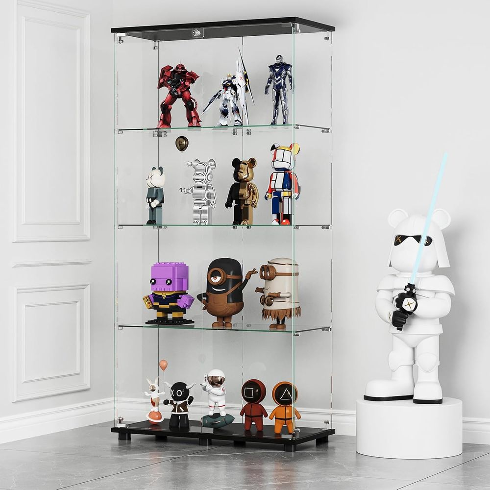 Glazen vitrinekast met 4 plank - Glass Cabinet Display recensie en prijs
