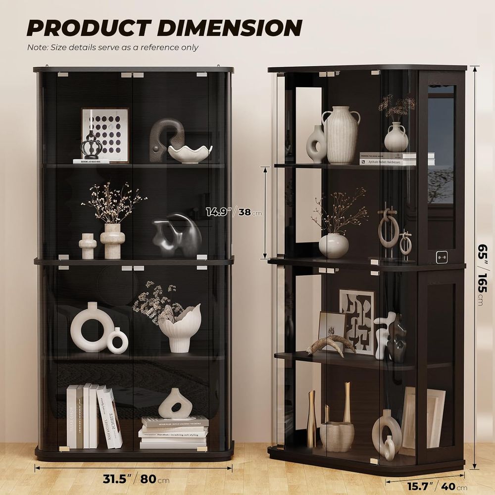 Afgeronde vitrinekast met glaz - Glass Cabinet Display recensie en prijs