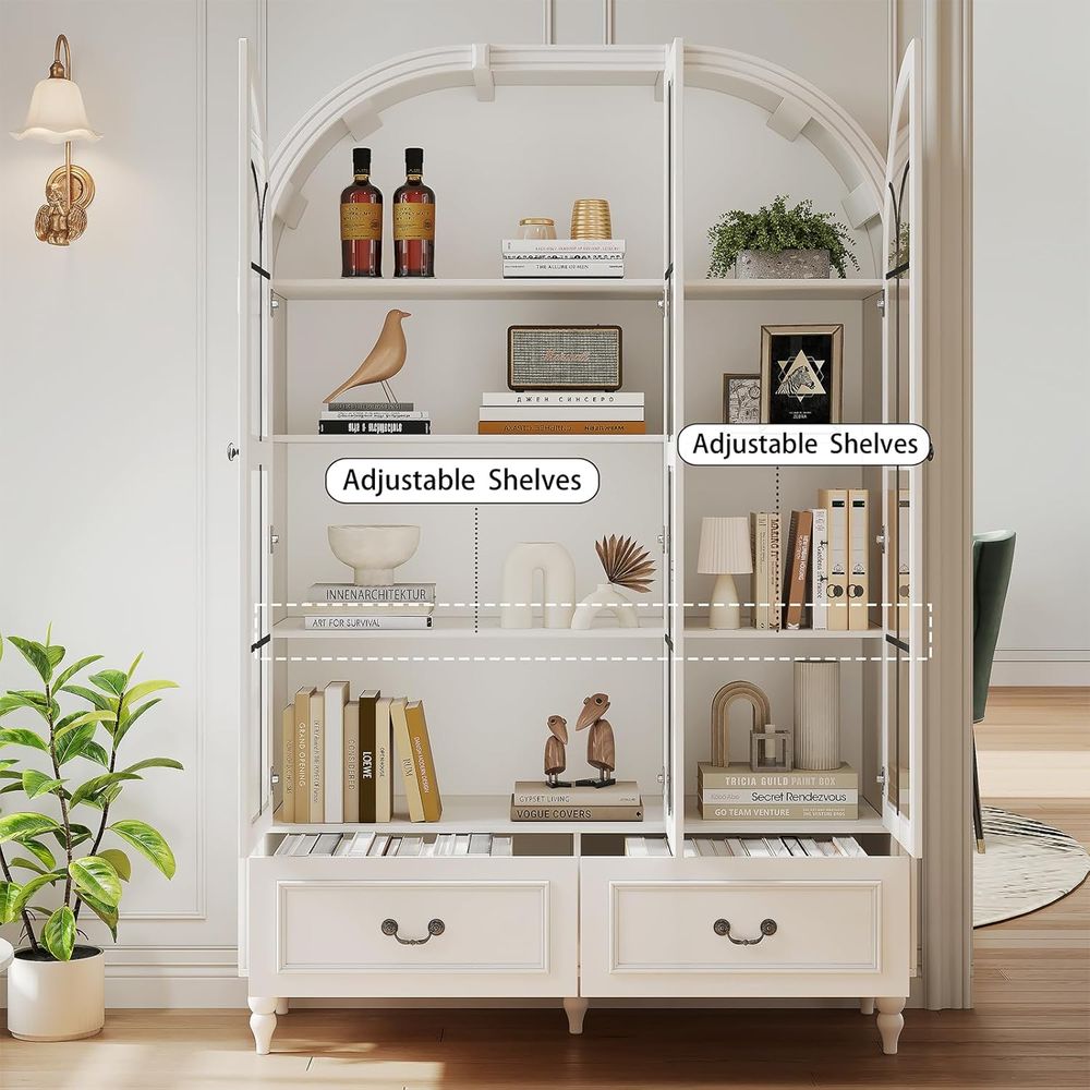 70,8'' hoge gebogen keukenkast - Glass Cabinet Display recensie en prijs