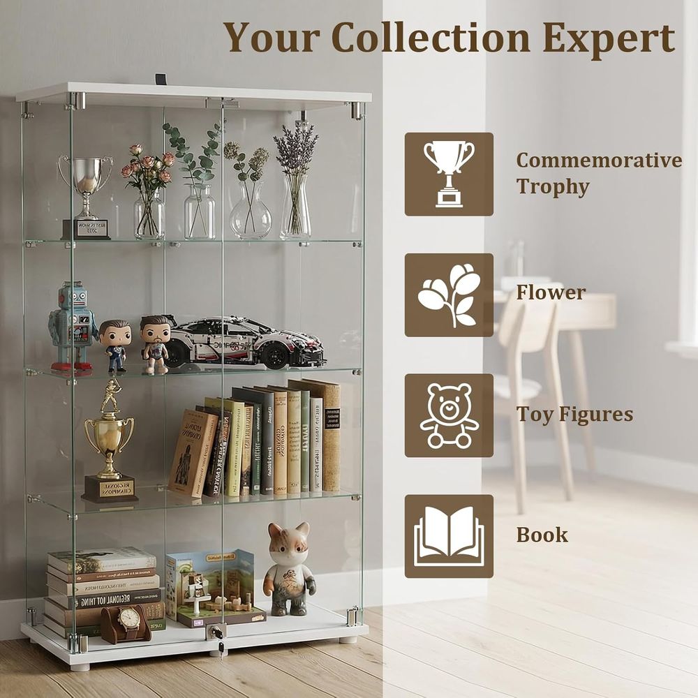 Vitrinekast van gehard glas, 4 - Glass Cabinet Display recensie en prijs
