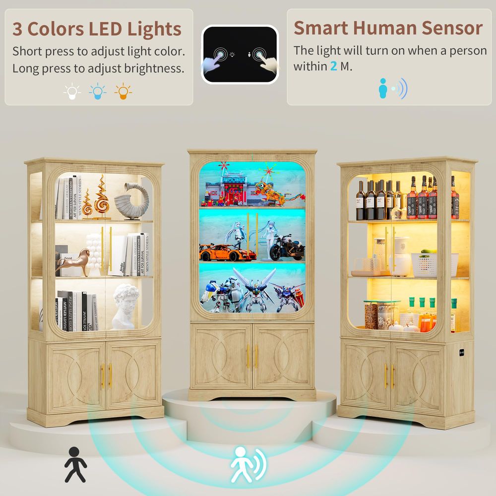 Vitrinekast met glazen deuren  - Glass Cabinet Display recensie en prijs