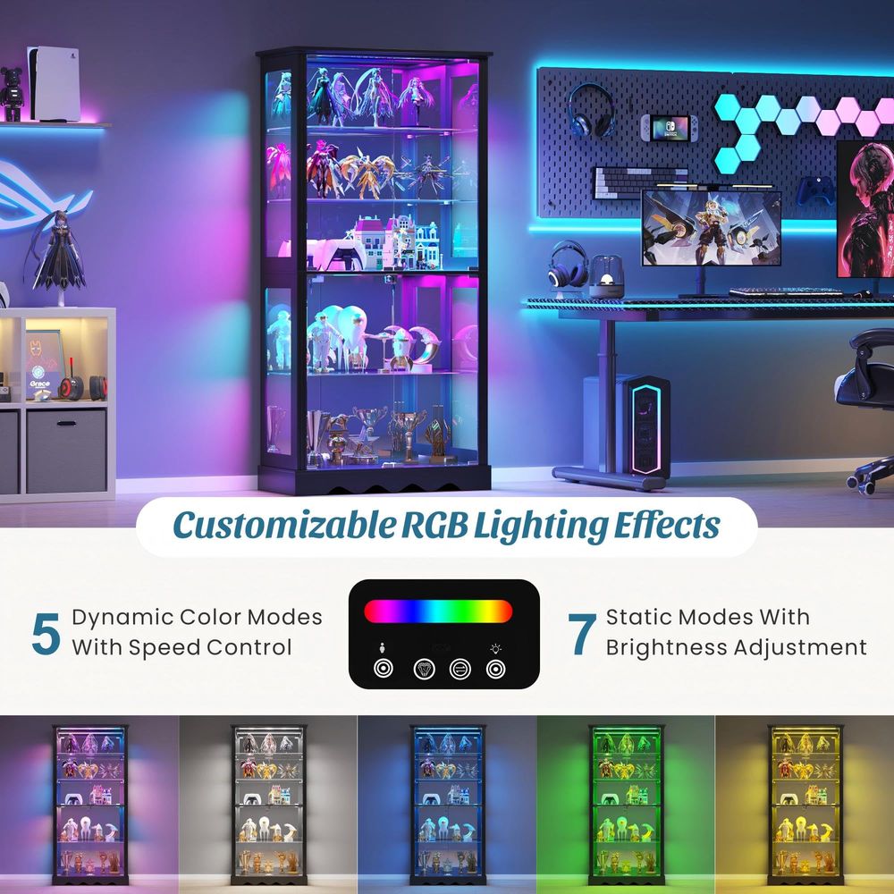 Vitrinekast met glazen deuren, - Glass Cabinet Display recensie en prijs