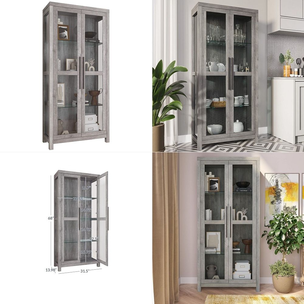 Glazen vitrinekast, hoge curio - Glass Cabinet Display recensie en prijs