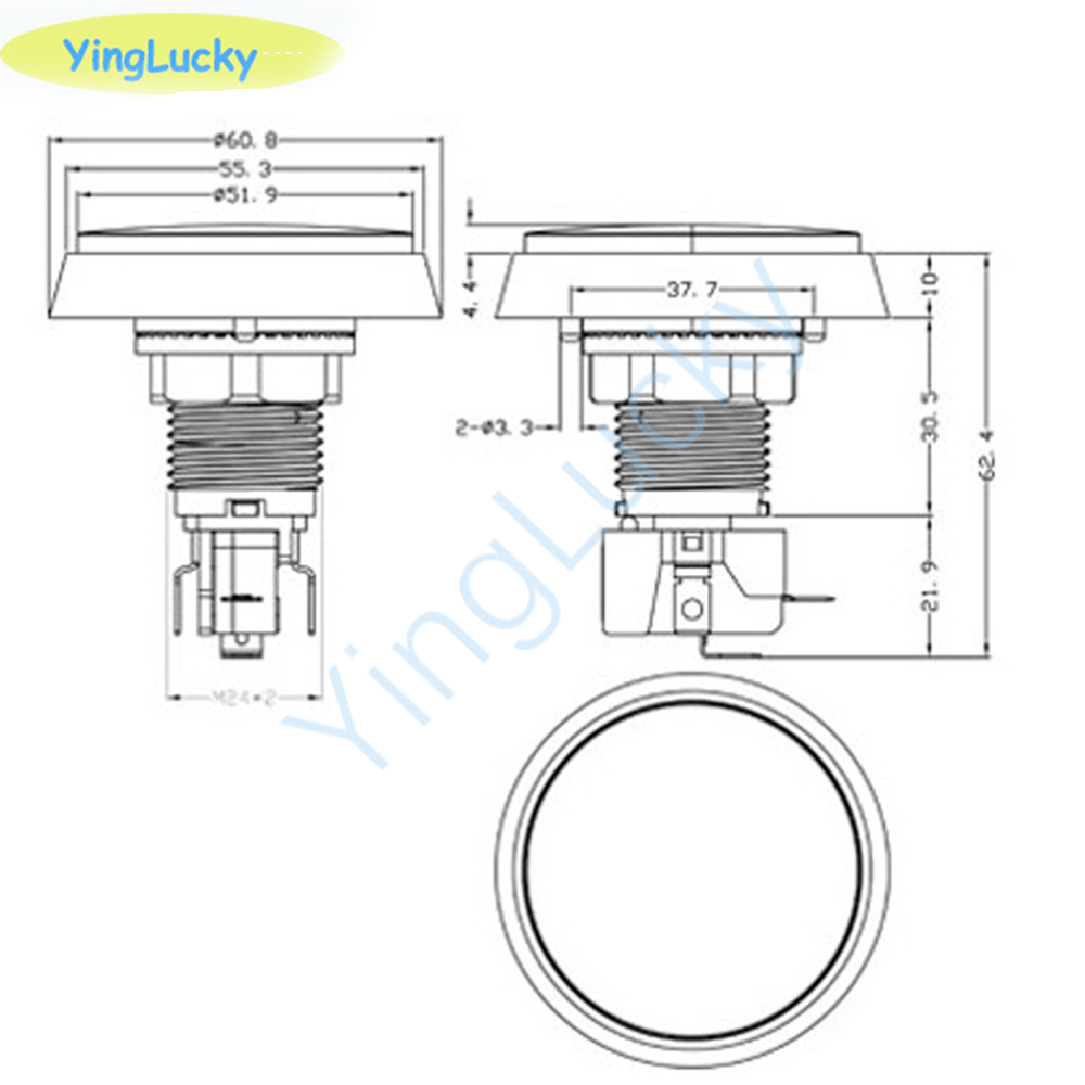 10 Stuks Arcade Knop 60Mm Led  - Arcade Game Coin recensie en prijs