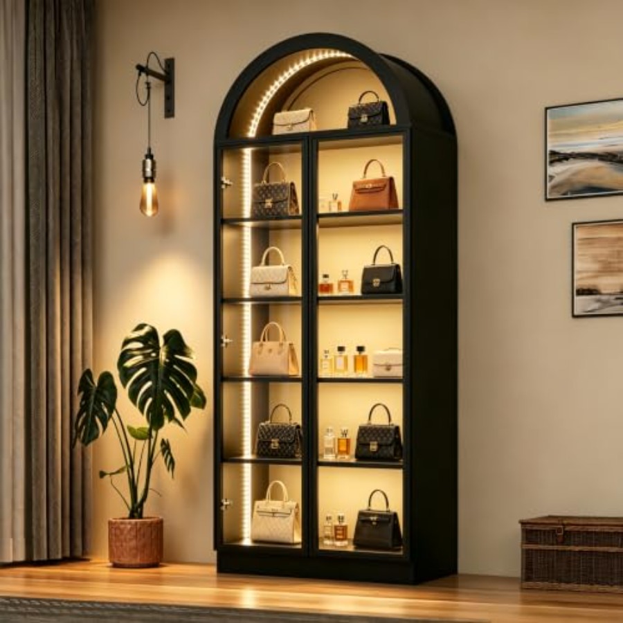 Boogvormige vitrinekast voor w - Glass Cabinet Display recensie en prijs